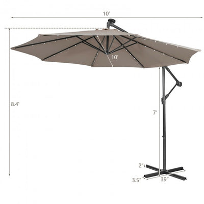 10ft Patio Offset Hanging Umbrella with Easy Tilt Adjustment