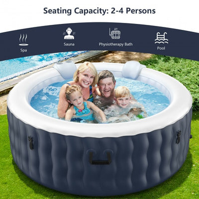 4 Person Portable Inflatable Hot Tub Spa 71" x 27" Outdoor Heated Air Jet Spa with Massage Bubble Jets