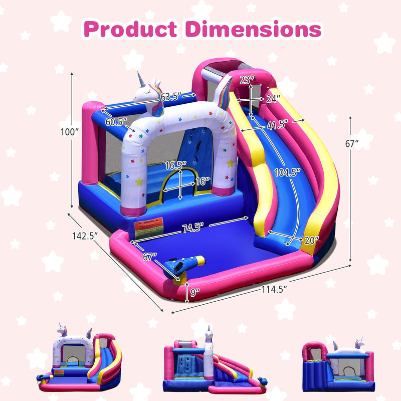 Unicorn Bounce Castle with 480W Air Blower