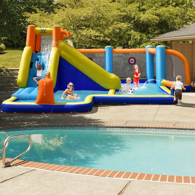 Giant Soccer-Themed Inflatable Water Slide & Bounce Castle for Kids with 735W Blower