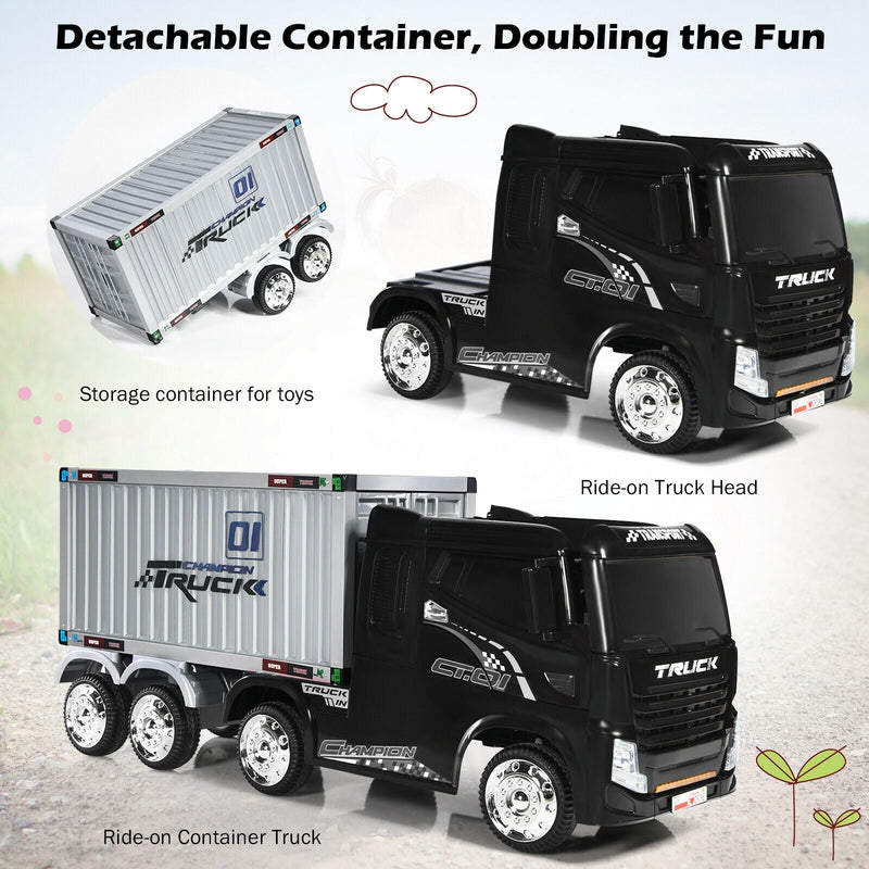 12V Kids Semi-Truck with Container and Remote Control