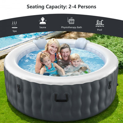 4 Person Portable Inflatable Hot Tub Spa 71" x 27" Outdoor Heated Air Jet Spa with Massage Bubble Jets