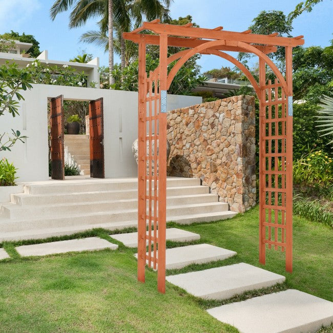 Outdoor Wooden Arbor Garden Trellis Pergola Archway Wedding Climbing Rose Arch