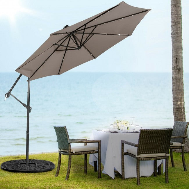 10ft Patio Offset Hanging Umbrella with Easy Tilt Adjustment