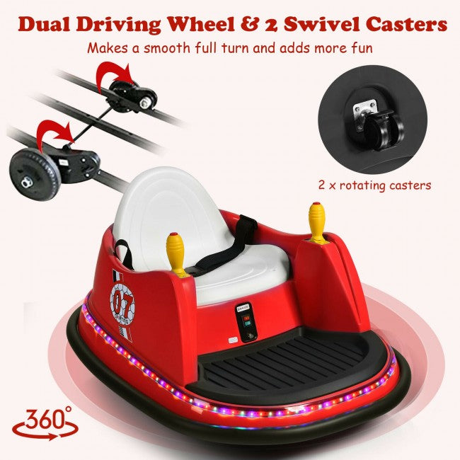 6V Kids Ride On Bumper Car 360-Degree Spin Race Toy with Remote Control