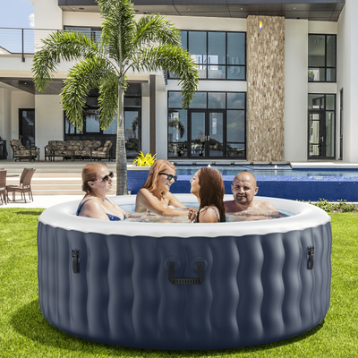 4 Person Portable Inflatable Hot Tub Spa 71" x 27" Outdoor Heated Air Jet Spa with Massage Bubble Jets