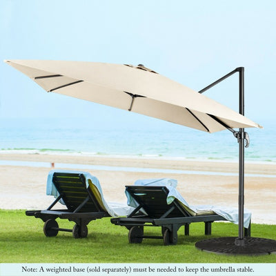 10ft Patio Hanging Offset Cantilever Umbrella with Easy Tilt