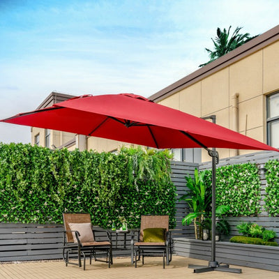 10ft Patio Hanging Offset Cantilever Umbrella with Easy Tilt
