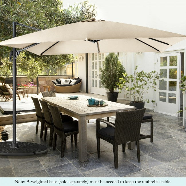 10ft Patio Hanging Offset Cantilever Umbrella with Easy Tilt