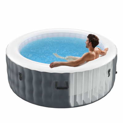 4 Person Portable Inflatable Hot Tub Spa 71" x 27" Outdoor Heated Air Jet Spa with Massage Bubble Jets