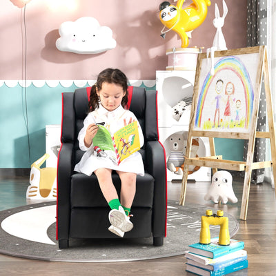 Kids Recliner Chair with Side Pockets and Footrest