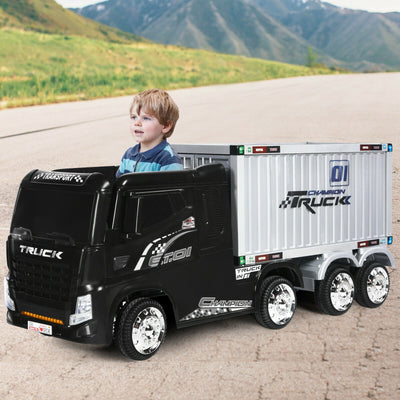 12V Kids Semi-Truck with Container and Remote Control