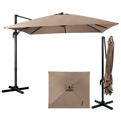 10ft Patio Hanging Offset Cantilever Umbrella with Easy Tilt