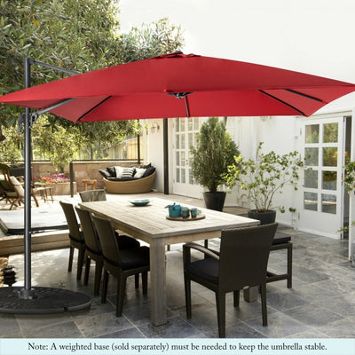 10ft Patio Hanging Offset Cantilever Umbrella with Easy Tilt