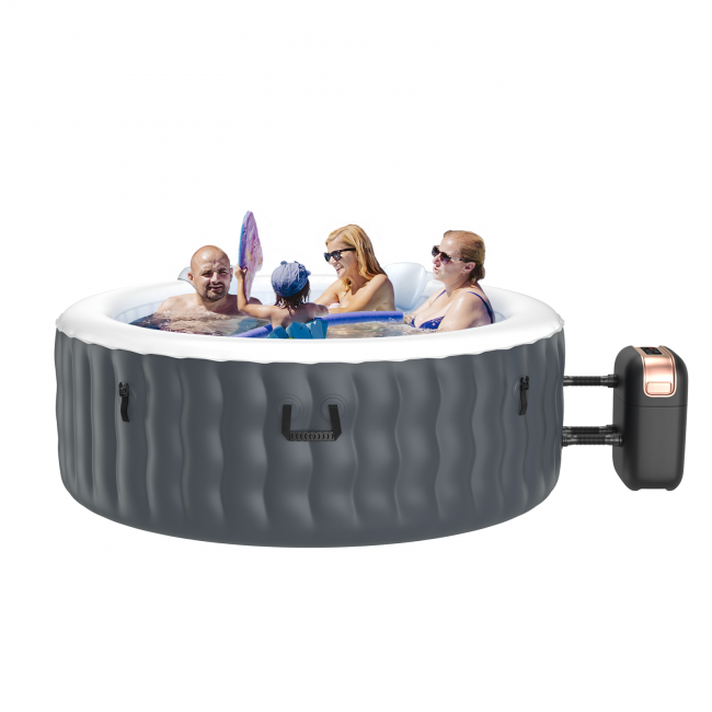 4 Person Portable Inflatable Hot Tub Spa 71" x 27" Outdoor Heated Air Jet Spa with Massage Bubble Jets