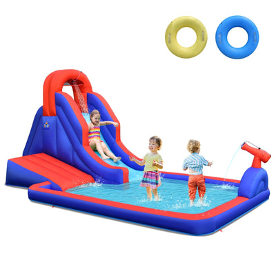 5-in-1 Inflatable Water Slide with Climbing Wall