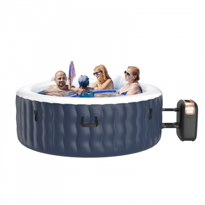 4 Person Portable Inflatable Hot Tub Spa 71" x 27" Outdoor Heated Air Jet Spa with Massage Bubble Jets