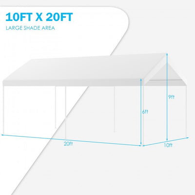 10 x 20FT Outdoor Upgraded Heavy Duty Carport Canopy Portable Garage Shelter with Galvanized Steel Frame