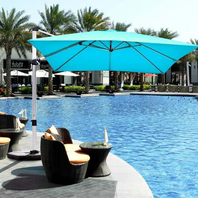 10 FT Outdoor Hanging Umbrella Patio Offset Cantilever Umbrella with Adjustable Tilt Setting