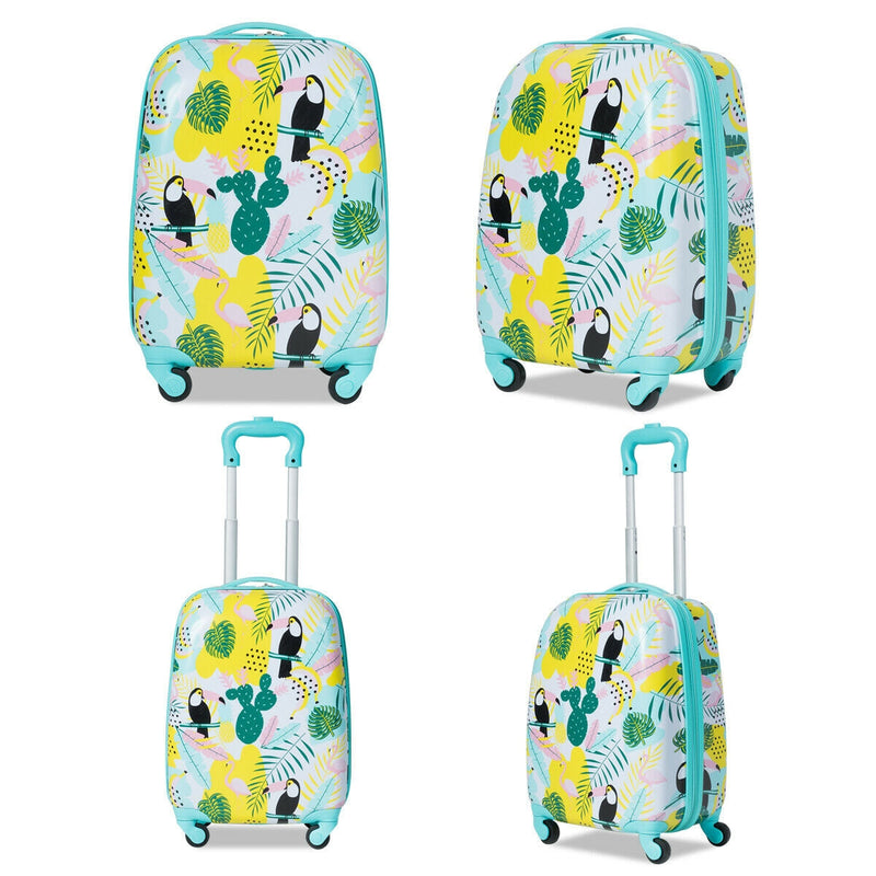 2 Pieces Kids Luggage Set 12-inch Backpack and 16-inch Rolling Suitcase Travel