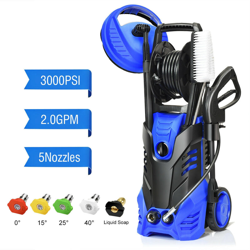3000PSI Electric Portable High Power Washer with 5 Nozzles