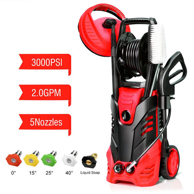 3000PSI Electric Portable High Power Washer with 5 Nozzles