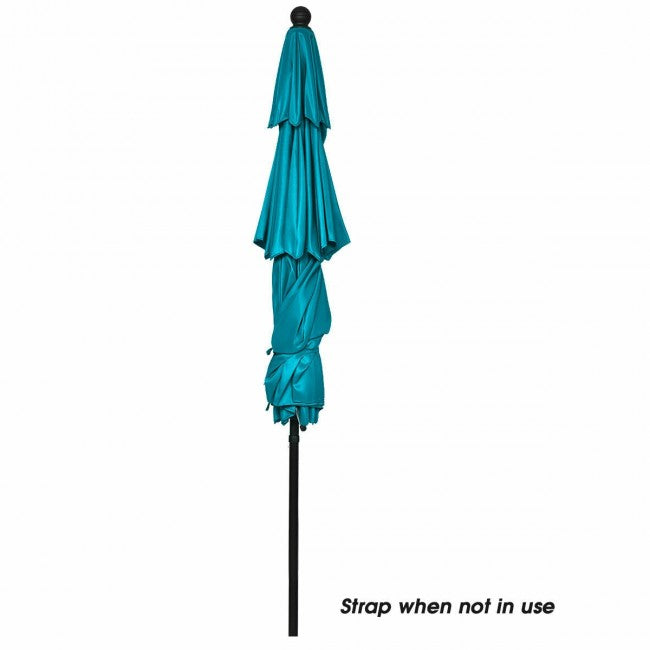 10ft Outdoor Patio 3 Tier Vented Offset Umbrella with 1.5" Aluminum Pole and 8 Sturdy Ribs