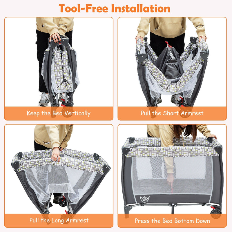 Portable Baby Playard with Changing Station and Net