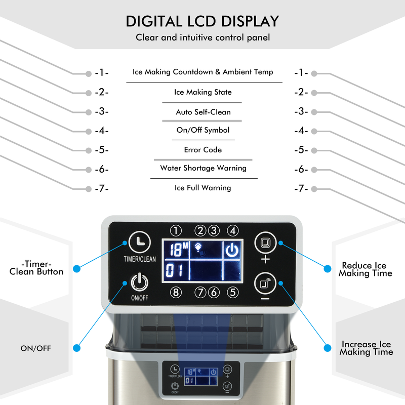 Electric Countertop Ice Maker with Ice Scoop and Basket