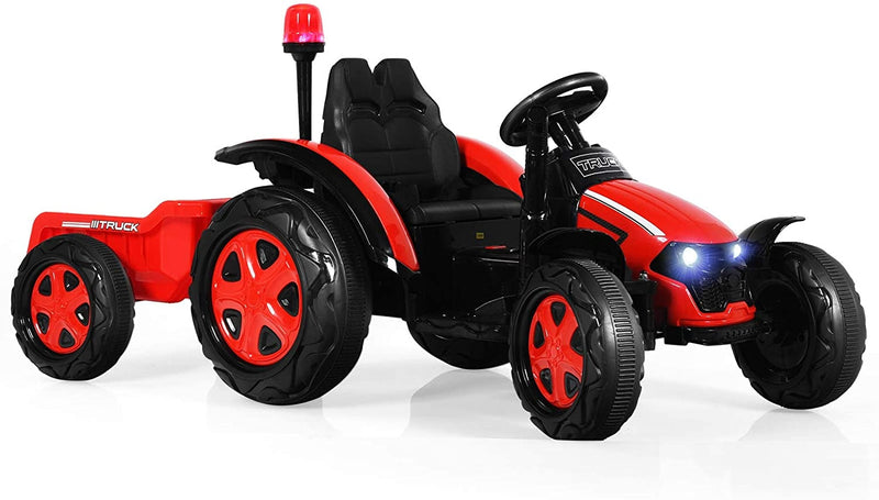 12V 2-in-1 Electric Kids Ride on Car Tractor with Remote Control LED Light Horn