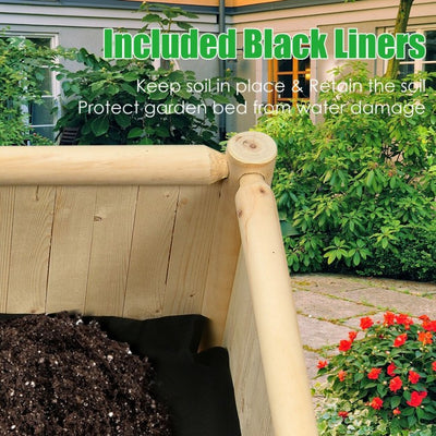 42" x 30" x 32" Raised Garden Bed Elevated Wooden Planter Box Stand with Bed Liner, 330lbs Capacity