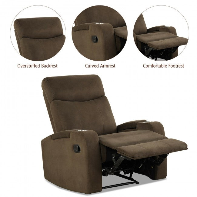 Single Recliner Chair Adjustable Sofa Lounger Home Theater Recliner Sofa Furniture with Backrest and Thick Seat Cushion