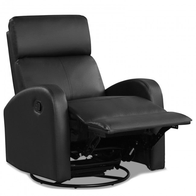Single Recliner Chair Swivel Rocker Sofa Home Theater Seating with Padded Seat Backrest and Footrest