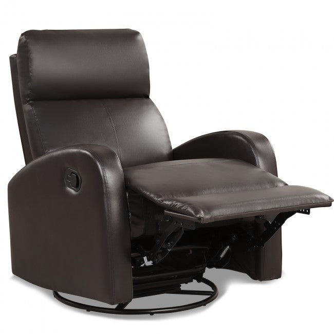Single Recliner Chair Swivel Rocker Sofa Home Theater Seating with Padded Seat Backrest and Footrest