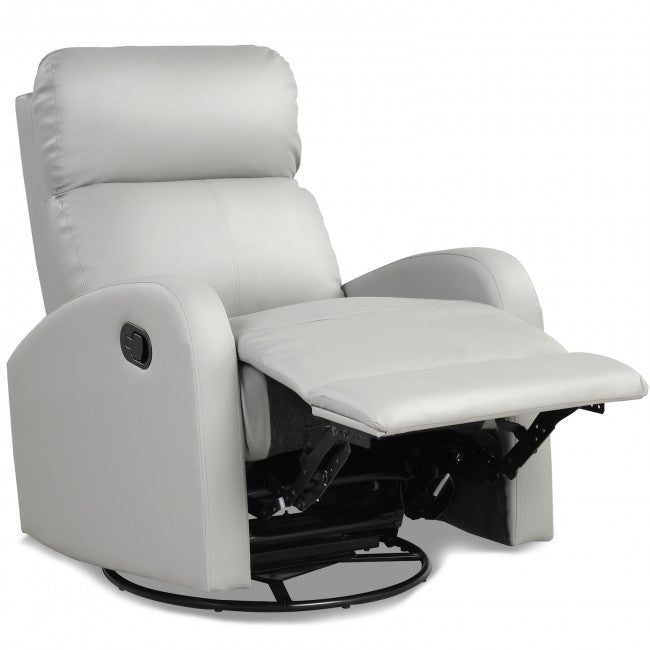 Single Recliner Chair Swivel Rocker Sofa Home Theater Seating with Padded Seat Backrest and Footrest