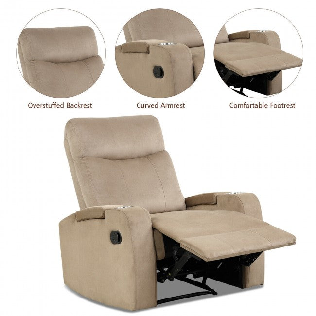 Single Recliner Chair Adjustable Sofa Lounger Home Theater Recliner Sofa Furniture with Backrest and Thick Seat Cushion