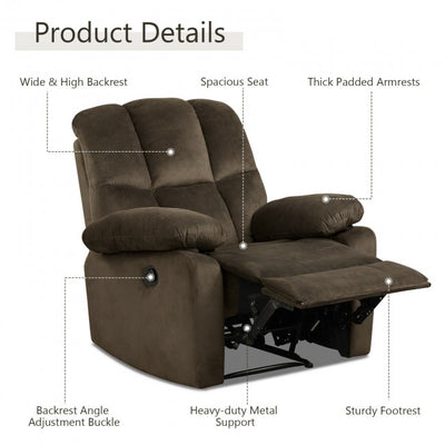 Single Recliner Chair Home Theater Sofa Lounger with Padded Seat Backrest