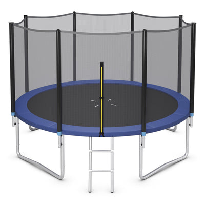 8/10/12/14/15/16 Feet Outdoor Trampoline Bounce Combo with Safety Closure Net Ladder