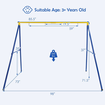 660 LBS Extra-Large A-Shaped Swing Stand with Anti-Slip Footpads