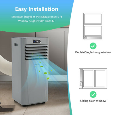 8000BTU 3-in-1 Portable Air Conditioner with Remote Control