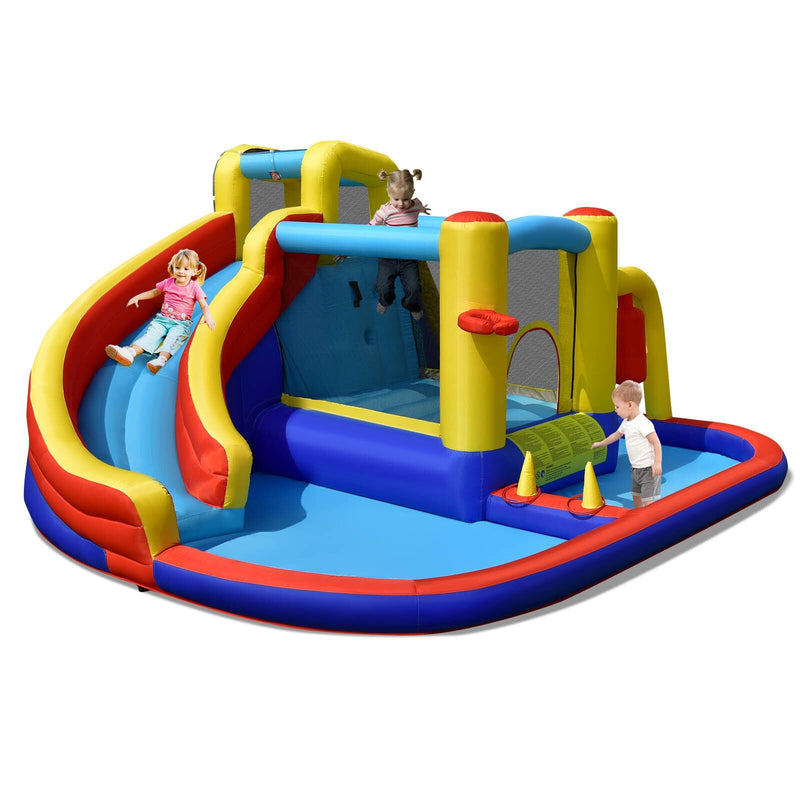 7-in-1 Inflatable Water Slide Bounce Castle Without Blower