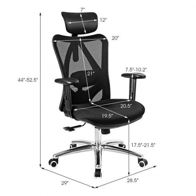 Chairliving - Mesh Swivel High Back Office Chair with Adjustable Height