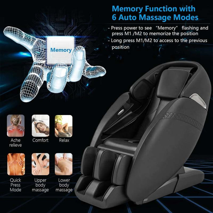 SL Track Full Body Massage Chair, Zero Gravity Massage Recliner with Negative Ion Generators