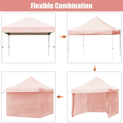 10' x 10' 8 Sidewalls Pop up Canopy Tent Outdoor Party Gazebo with Adjustable Awning