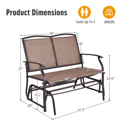 Iron Patio Rocking Chair Swing Chair Lounge Glider for Garden Backyard Pool