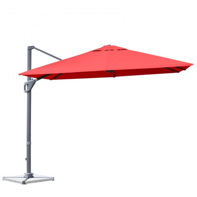 10 x 10Ft Outdoor Hanging Umbrella Patio Offset Umbrella with 360-Degree Rotation