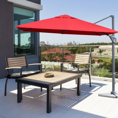 10 x 10Ft Outdoor Hanging Umbrella Patio Offset Umbrella with 360-Degree Rotation