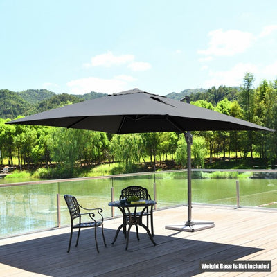 10x13ft Patio Rectangular Cantilever Offset Umbrella with 360° Rotation Function and 4 Tilt Settings