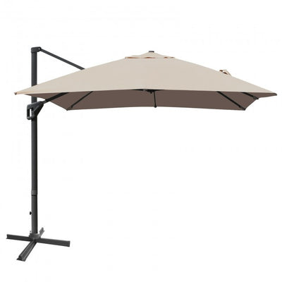 10x13ft Patio Rectangular Cantilever Offset Umbrella with 360° Rotation Function and 4 Tilt Settings