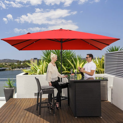 10x13ft Patio Rectangular Cantilever Offset Umbrella with 360° Rotation Function and 4 Tilt Settings